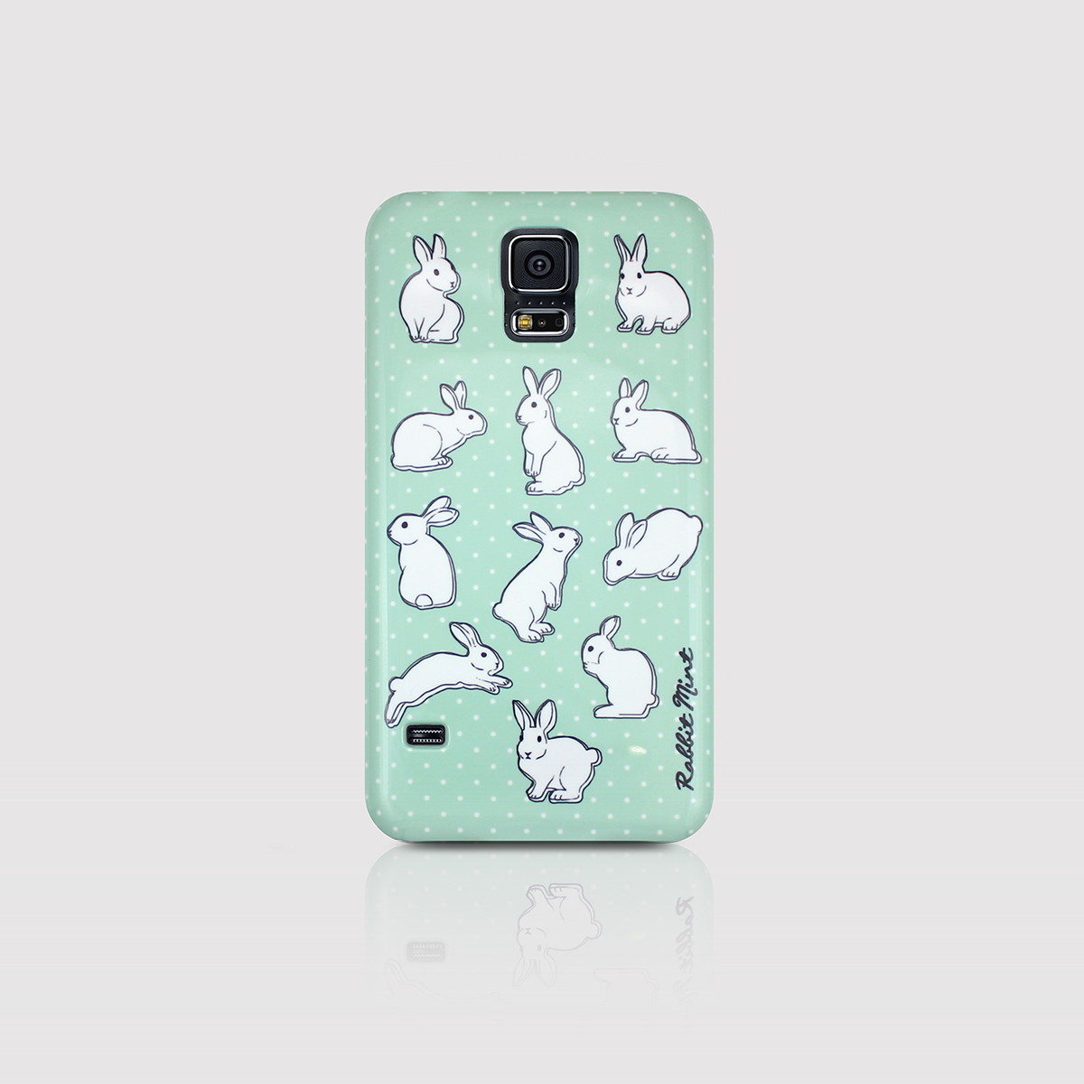Samsung Galaxy S5 Case - Rabbit & Mint Polka Dot (p00051)